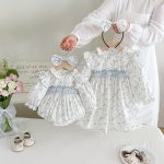【66-130cm】ロンパースorワンピース ベビー 姉妹服 フラワー柄 - 画像 (3)