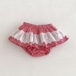 【66-100cm】キュロット ベビー チェック柄 レースフリル - 画像 (16)