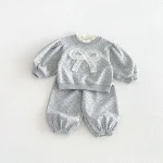 【80-130cm】セットアップ 女の子 リボン ドット - 画像 (6)