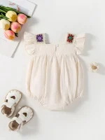 【66-90cm】ロンパース ベビー フリル 刺繍 - 画像 (7)