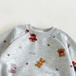 【80-130cm】セットアップ  男の子 熊プリント カートゥーン - 画像 (23)