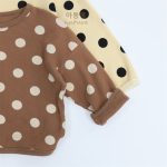 【80-140cm】長袖Tシャツ キッズ ドット柄 クルーネック - 画像 (9)