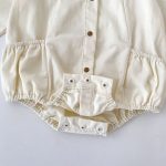 【66-90cm】ロンパース ブラウン チェック襟 ベビー服 - 画像 (10)