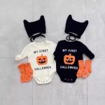 【66-90cm】ロンパース&帽子 ベビー ハロウィン かぼちゃ - 画像 (5)