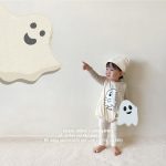 【66-90cm】ロンパース ベビー ハロウィン ゴースト プリント - 画像 (6)