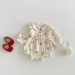 【66-90cm】ロンパース ベビー イチゴ柄 可愛い - 画像 (2)