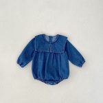 【66-130cm】ロンパースorワンピース 女の子 姉妹服 セーラー襟 デニム - 画像 (14)