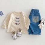 【73-120cm】長袖Tシャツ キッズ 犬柄 ワッペン ゆったり - 画像 (12)