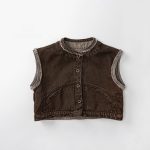 【80-130cm】ベスト キッズ レトロ シンプル ナチュラル - 画像 (14)