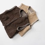 【80-130cm】ベスト キッズ レトロ シンプル ナチュラル - 画像 (2)