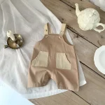 【66-90cm】サロペット ベビー ポケット付き トレンド - 画像 (5)