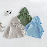 【73-120cm】トップス ベビー ワッフル 無地 フード付き - 画像 (3)