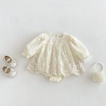 【66-90cm】ロンパース ベビー プリンセス レース