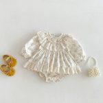 【66-90cm】ロンパース ベビー 韓国風 プリンセス 小花柄