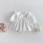 【66-90cm】ロンパースワンピ ベビー プリンセス フリル