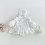 【66-90cm】ロンパース&帽子 ベビー レース リボン