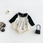 【66-90cm】ロンパース＆メロウフリルトップス ベビー ドット 蝶結び