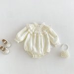 【66-90cm】ロンパース ベビー フリル襟 プリンセス