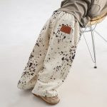 【90-150cm】パンツ 男の子 ボーイズ レオパード柄 ワイドデニム