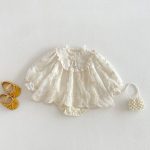 【66-90cm】ロンパース ベビー プリンセス レース