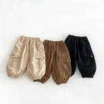 【73-100cm】パンツ ベビー ポケット付き 合わせやすい