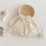 【66-90cm】ロンパース ベビー レース ドールカラー