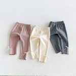 【73-100cm】レギンス ベビー リボン付き スウィート
