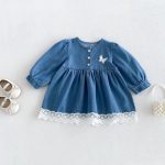 【73-110cm】ワンピース 女の子 デニム 可愛い