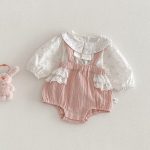 【66-90cm】スサロペット&シャツ ベビー ダブルガーゼ スウィート