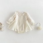 【66-90cm】ロンパース ベビー プリンセス リボン