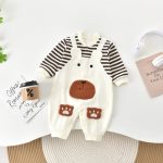 【66-90cm】ロンパース ベビー レイヤード クマ長袖 - 画像 (6)