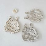 【66-90cm】ロンパース ベビー リブプリント サロペット - 画像 (7)