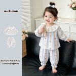 【73-120cm】セットアップ ベビー 柔らか クマ柄 フリル - 画像 (3)