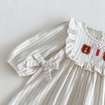 【73-110cm】ワンピース 女の子 ストライプ クマ柄 - 画像 (12)