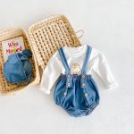【66-90cm】サロペロンパース&クマ耳帽子 ベビー デニム かわいい - 画像 (7)