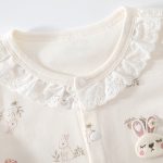 【59-90cm】ロンパース ベビー ウサギ柄 フリル - 画像 (8)