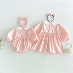 【66-130cm】ロンパースorワンピース 女の子 姉妹服 蝶結び付き かわいい - 画像 (7)