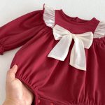 【66-90cm】ロンパース ベビー クリーム 蝶結び - 画像 (12)