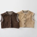 【80-130cm】ベスト キッズ レトロ シンプル ナチュラル - 画像 (6)