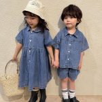 【80-150cm】セットアップorワンピース キッズ デニム おしゃれ - 画像 (4)