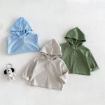 【73-120cm】トップス ベビー ワッフル 無地 フード付き - 画像 (10)