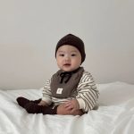 【66-90cm】ロンパース ベビー 韓国風 ボーダー柄 - 画像 (9)