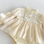 【66-90cm】ロンパース ベビー パフスリーブ レース - 画像 (11)