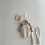【66-90cm】ロンパース ベビー 韓国風 レトロ 無地 - 画像 (5)