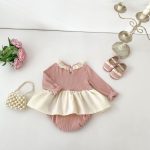 【66-90cm】ロンパース 可愛い 蝶結び ピンク ベビー服 - 画像 (3)