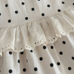 【73-100cm】ワンピースorセットアップ ベビー ドット柄 リボン - 画像 (10)