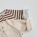 【73-100cm】長袖Ｔシャツ キッズ スリーブ ボーダー ニット 裏起毛 - 画像 (10)