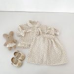 【73-110cm】ワンピース 女の子 コーデュロイ ドット - 画像 (11)