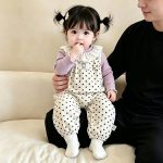 【66-90cm】サロペット&シャツ ベビー ウサギ ドット - 画像 (6)