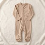 【66-90cm】オールインワン ベビー服 ナチュラル 無地 - 画像 (4)